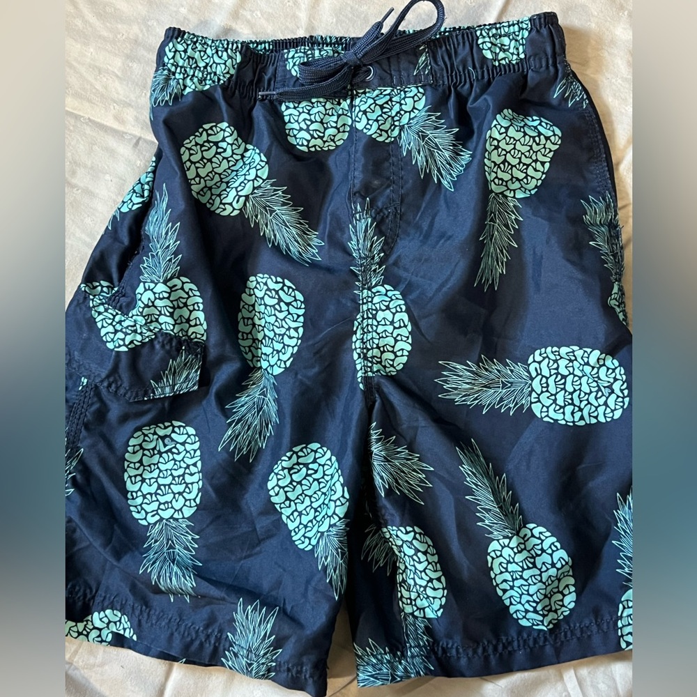 EUC Kami Surf swim trunks size 14/16 Large with pineapples